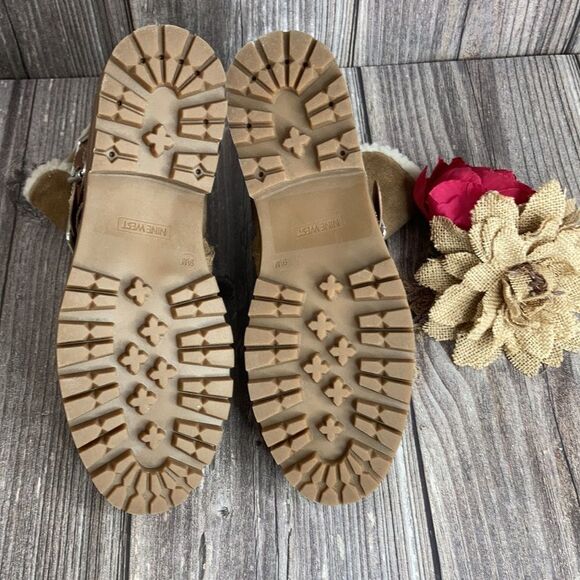 Nine West Women's Davyd Demi Wedge Buckle Detailing Faux Fur Booties - Picture 5 of 5